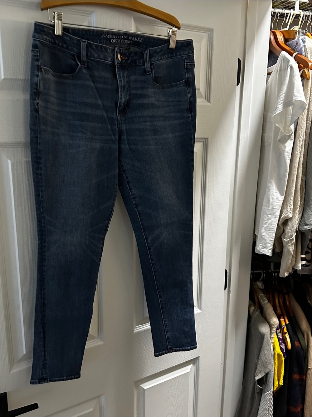 American Eagle Outfitters Women's Dark Wash Jeggings - Dark Blue